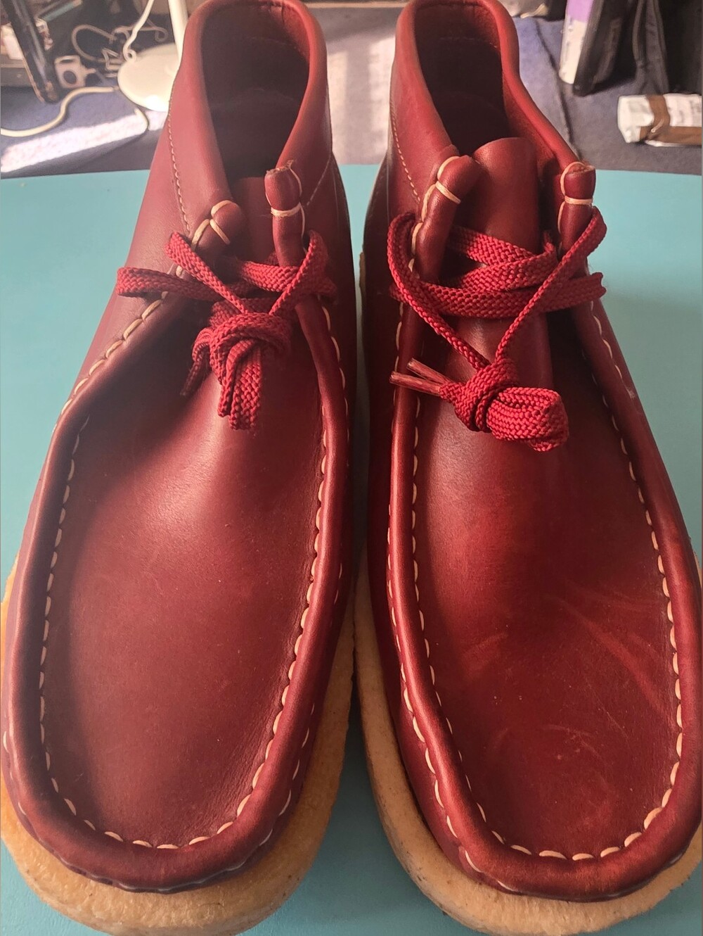 Clarks Men's Rust Brown Leather (Slick Ricks) Wallabee Boots